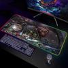 Коврик для мыши Черепашки-ниндзя Геймерский RGB Коврик для стола Коврик для клавиатуры Игровые ноутбуки Светодиодный коврик для мыши Защита стола Аниме Мышь