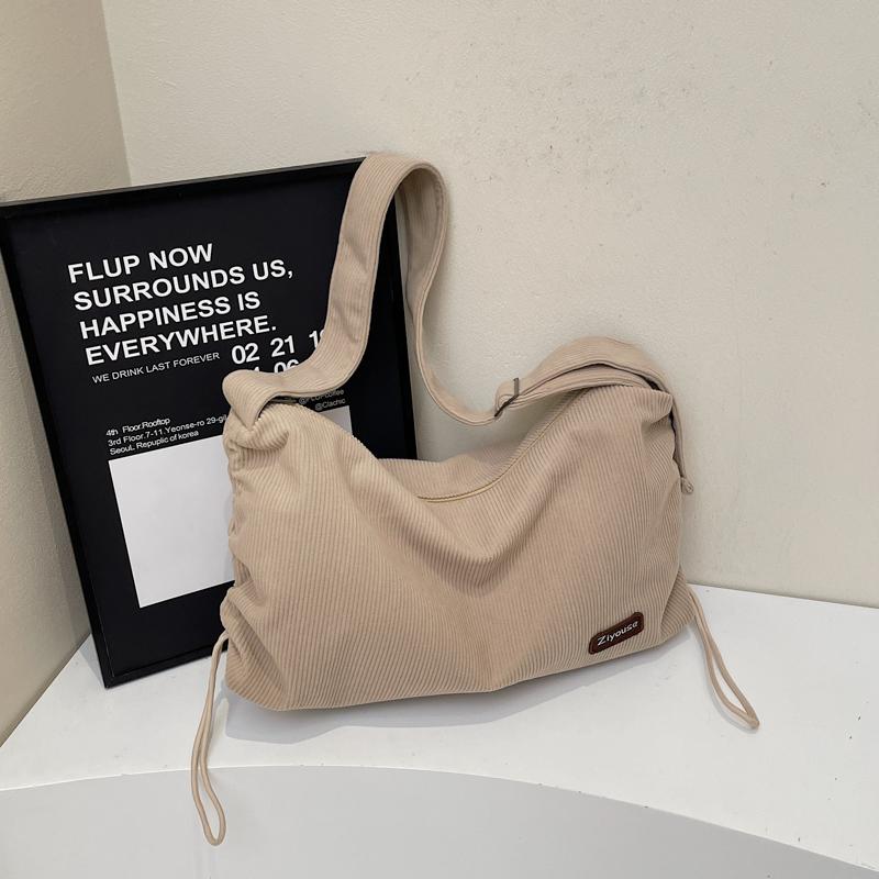 Corduroy Tote Bag Women's Large Capacity Crossbody Bag Shoulder Bag Underarm Bag