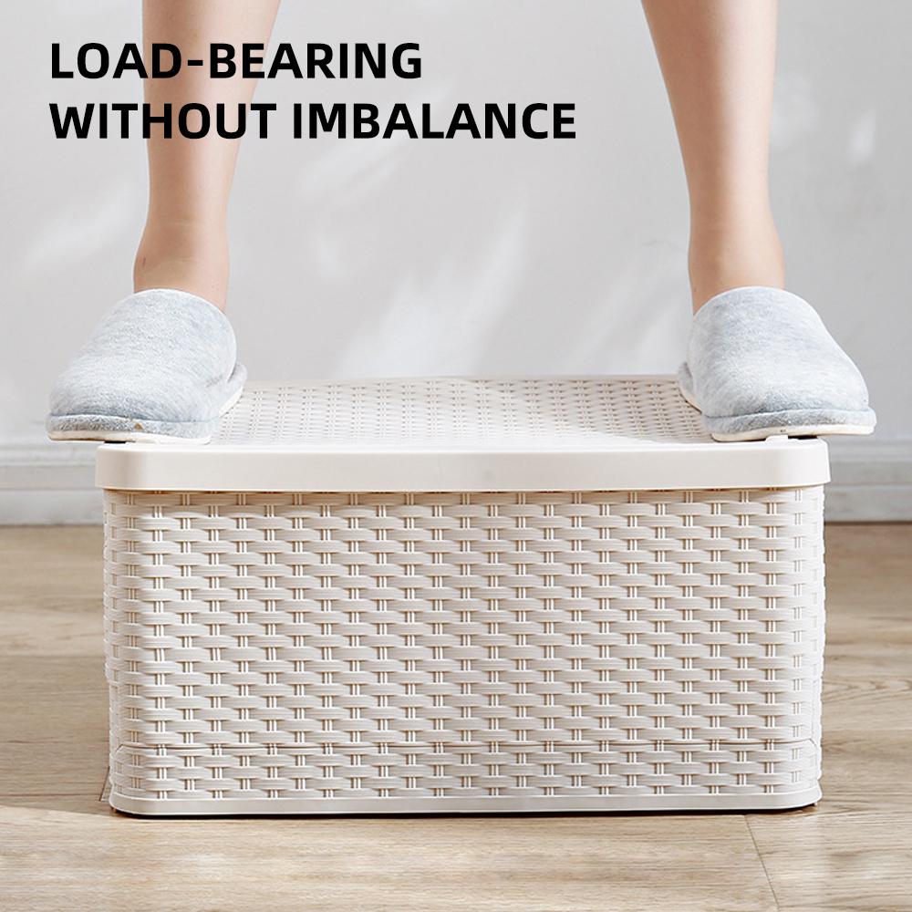 Белый складной ящик для хранения, водонепроницаемый контейнер-органайзер для ящика для хранения с двумя ручками,