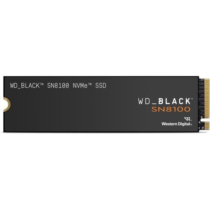 WESTERN DIGITAL - WDS100T1XHM - SSD Interne - Black - SN8100 - NVMe - Avec dissipateur thermique - 1 To