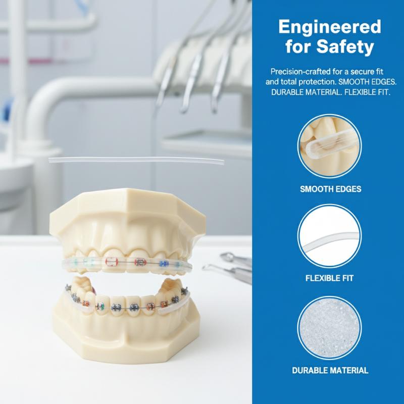 Dental Bracket Protector Sleeve for Braces Soft Cushioning Strip Reduce Scratch Lip Cover Use for Teenagers Office School 2/4Pcs