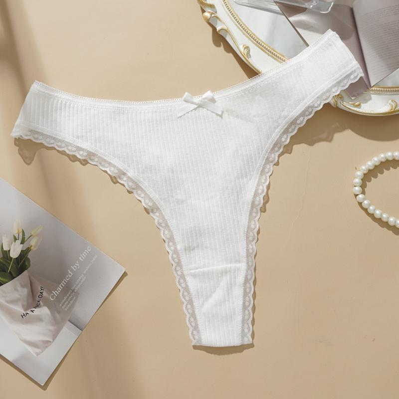 Women's CottonThongs Women's Sexy Lace Seamless Large Size T Back Underwear Panties Thong