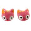 [R8185] - Pink 'Cats' Designer Earrings - 13x12 Mm