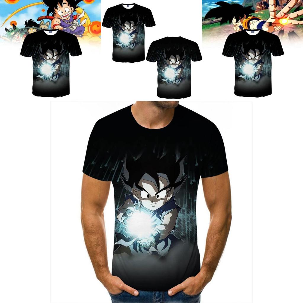 Модная мужская футболка из серии Аниме Dragon Ball с уникальной 3D-цифровой печатью для повседневной носки