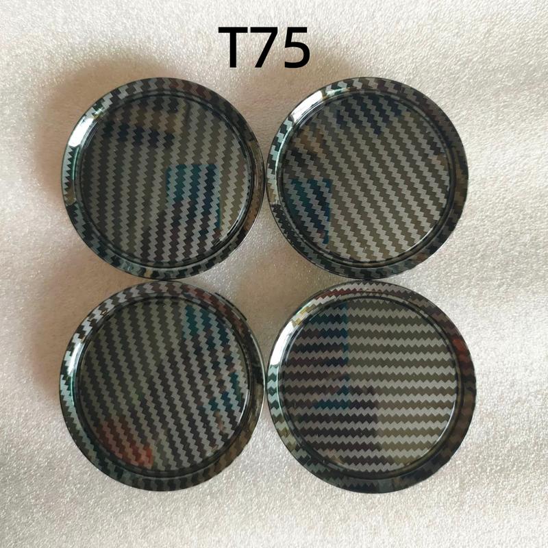 Carbon Fiber Weave No Logo Car Wheel Center Caps T75 K60 R60 56MM Wheels Hub Cap Rim Hubcaps Dust Cover Replace Car Accessories