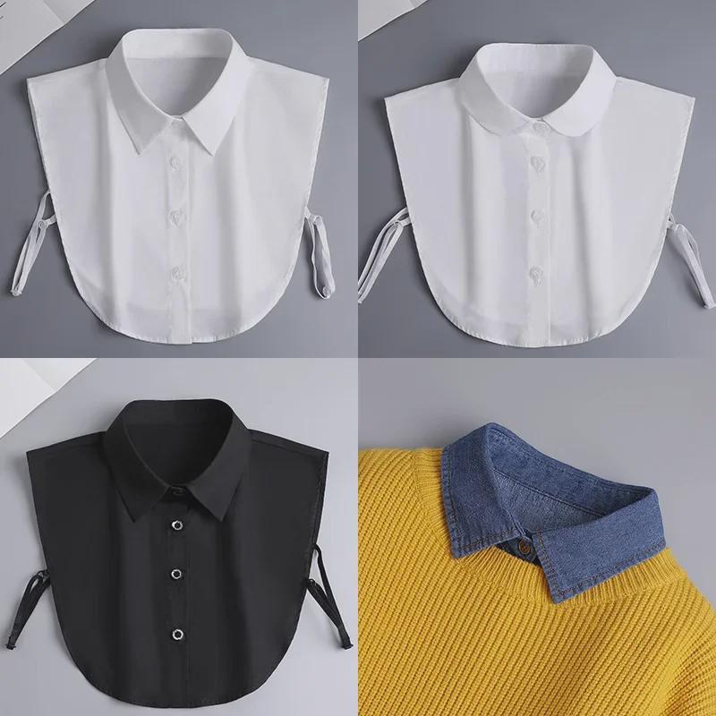 Women's White Pointed Fake Collar for Autumn and Winter - Versatile, Warm Shirt and Sweater Collar Accessory