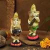 Beautiful Little Standing Ganesha Statues for Home Decor - (Set of 2 Piece, Multicolor) Large