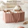 Portable Baby Diaper Organizer Bag with Handle Large Capacity Multipurpose Travel-Friendly Baby Essentials Storage Bag Handbag