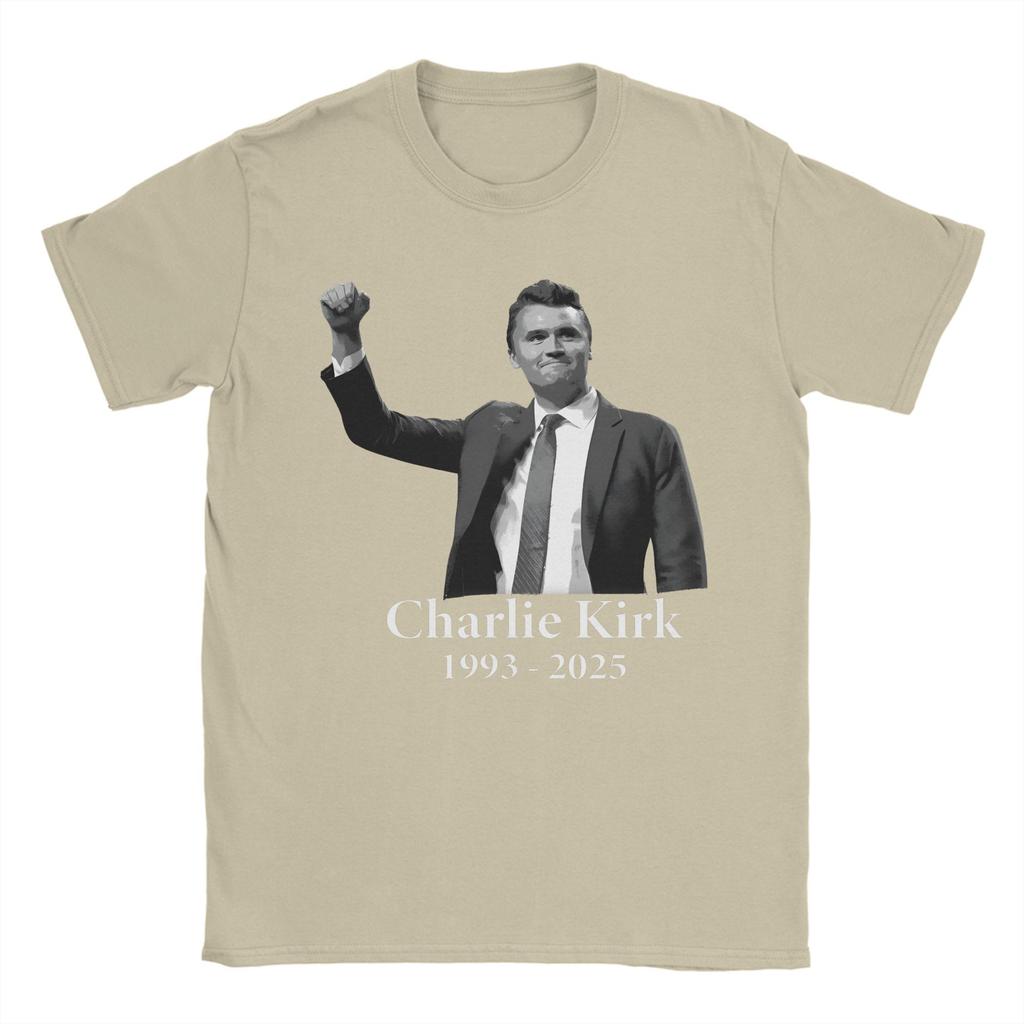 Мужская футболка REST IN PEACE Charlie Kirk 1993-2025 Футболки Новинка Пляжная футболка Y2K Повседневная Повседневная Топы из чистого хлопка Большие размеры