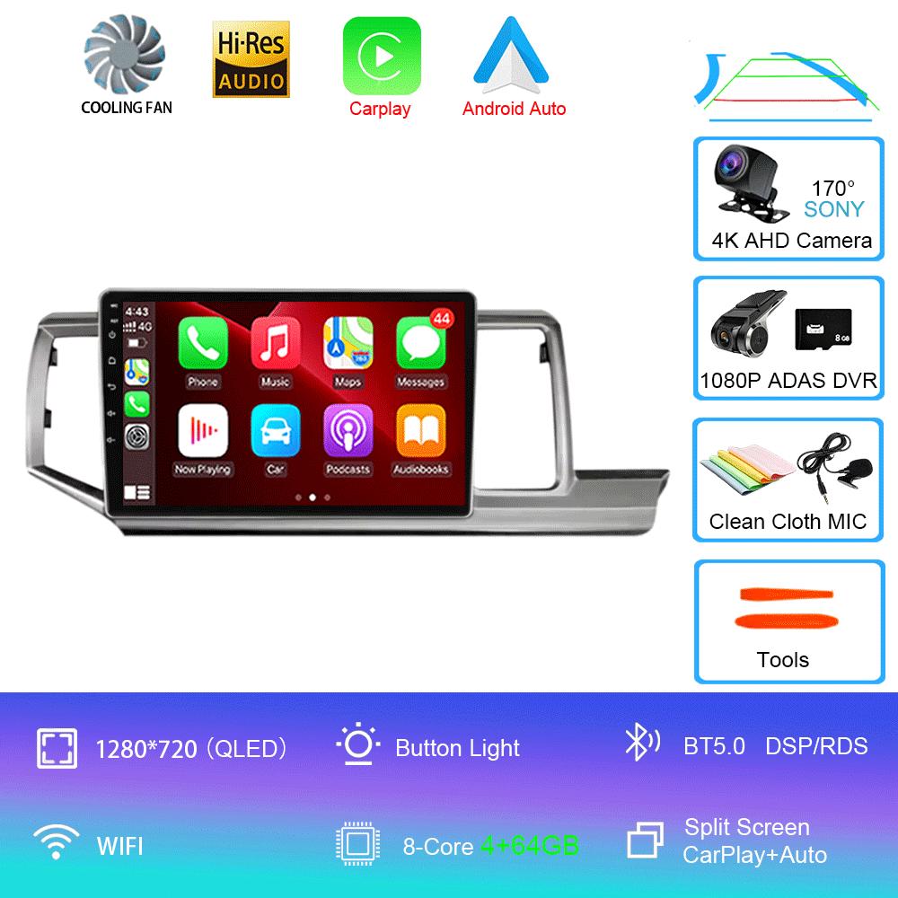 Android 14 Автомобильное радио для Honda Stepwgn 2009-2013-2015 Мультимедийный видеоплеер Стерео Навигация GPS Carplay Android Auto WIFI