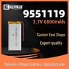 LP9551119 Полимерная батарея 6800 мАч 3,7 В Мягкий аккумулятор Литиевая батарея