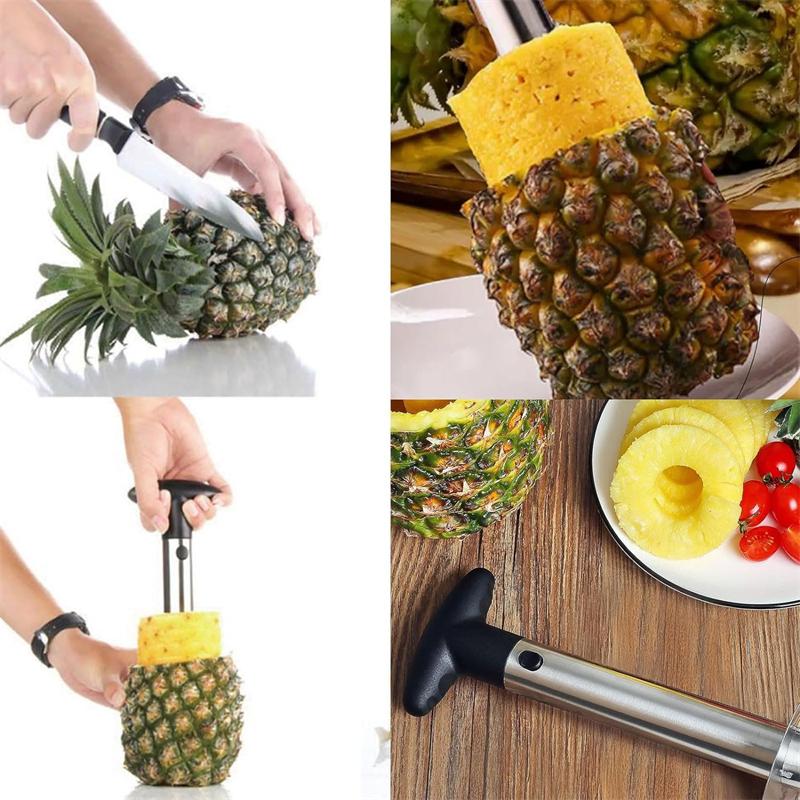 Portable Pineapple Peeler and Corer, Stainless Steel Pineapple Cutter Slicer, Kitchen Tools