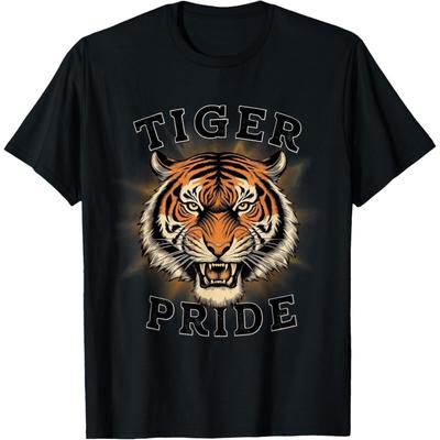 Школьная спортивная футболка с маскотом 'Tiger Pride Fearless Tigers' в винтажном стиле