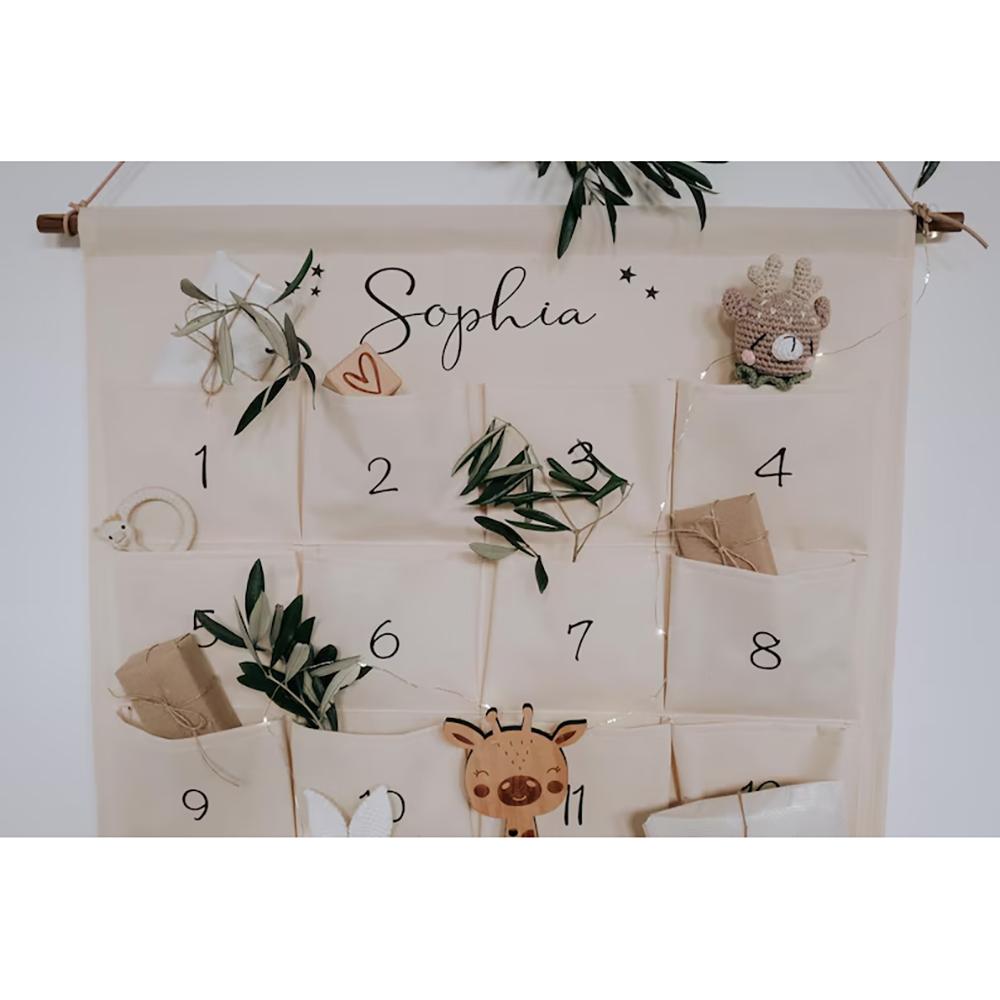 Personalized Christmas Countdown Advent Calendar for Children Wall Hanging Home Door Decor DIY Advent Calendar Christmas Gift