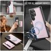 For Samsung Galaxy S26 Ultra Case JEEHOOD J12 Magnetic Detachable Zipper Wallet Kickstand Leather Back Cover Compatible with MagSafe
