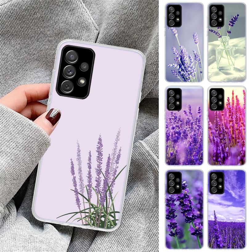 Simple lavender Purple flowers Phone Case for Samsung Galaxy A17 A16 A15 A14 A13 A57 A56 A55 A54 A53 A37 A36 A35 A34 A33 A26 A25