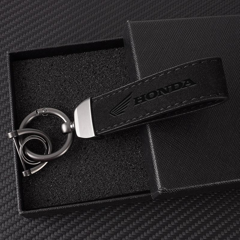 High Quality Leather Motorcycle Emblem Keychain Keyring Pendant For Honda CB400 CB650 FCBF CBR25ORR CRF SH3O0 NC75O Accessories VO8