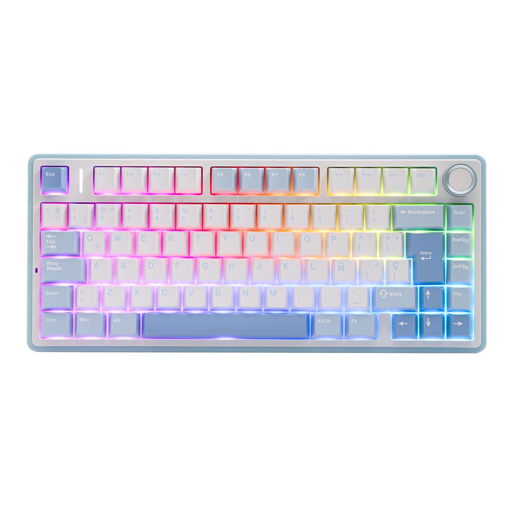 EPOMAKER AULA F75 ISO-ES 75% Spanish QWERTY Hot-Swap Gasket-Mounted Wired/Bluetooth/2.4GHz Wireless Mechanical Gaming Keyboard RGB Backlight