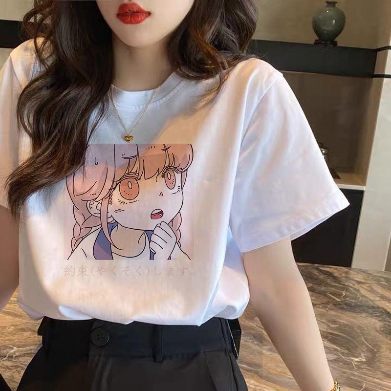 Women's Short-Sleeved T-shirt Loose Printed Hong Kong Style Simple Top