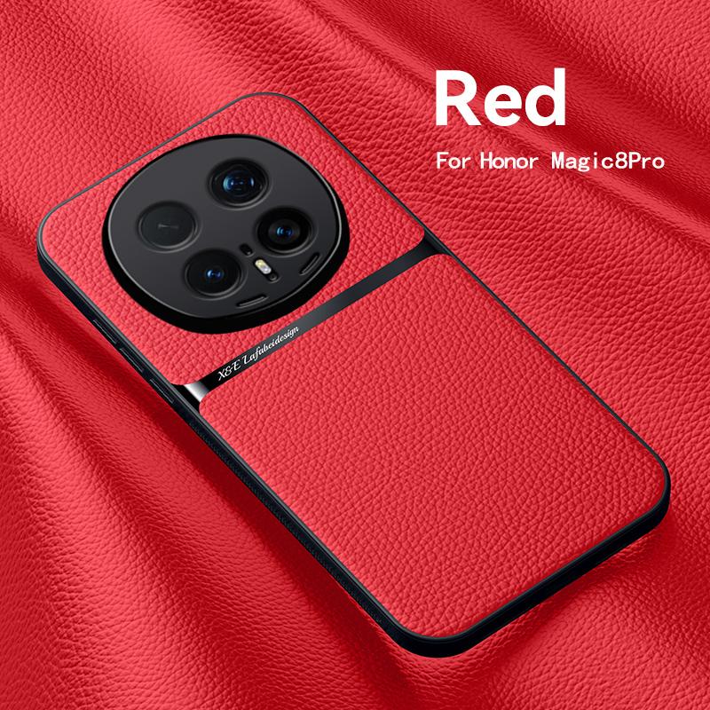 Для Honor Magic 8 8 Pro текстура кожи, встроенный магнитный ТПУ мягкий противоударный чехол для телефона с защитой от отпечатков пальцев