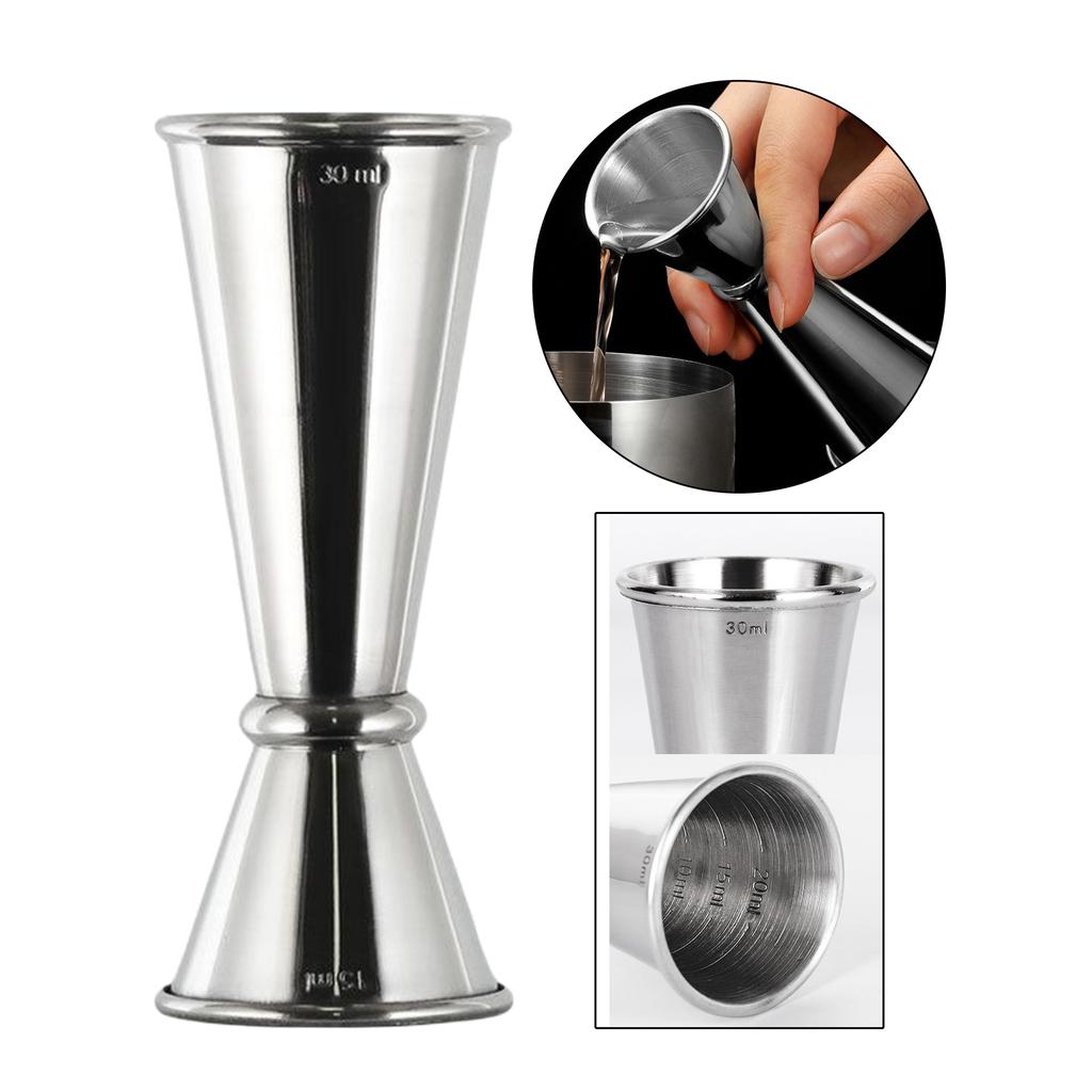 Professional Cocktail Glass Tool Measuring Cup Mixing for Martini Home Bar Silver 15 30 Cup Margarita Tool Rubbing Drinking Mix