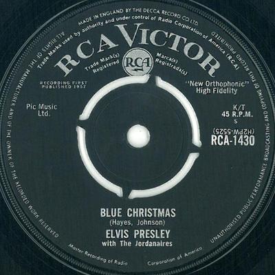 7-дюймовая пластинка ELVIS PRESLEY, THE JORDANAIRES - Blue Christmas RCA1430 RCA Victor 1964 UK Rock Б/у