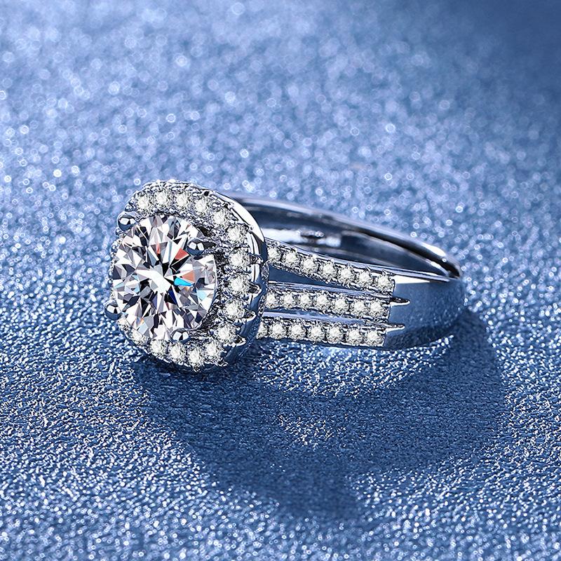2026 Inlaid Square Bag Zircon Ring Women's Light Luxury Personality Ring Index Finger Ring