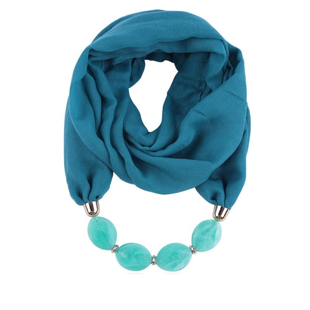 1Pcs Cotton Linen Necklace Scarf Resin Pendant Head Scarves  Costume Bead Decoration Accessories