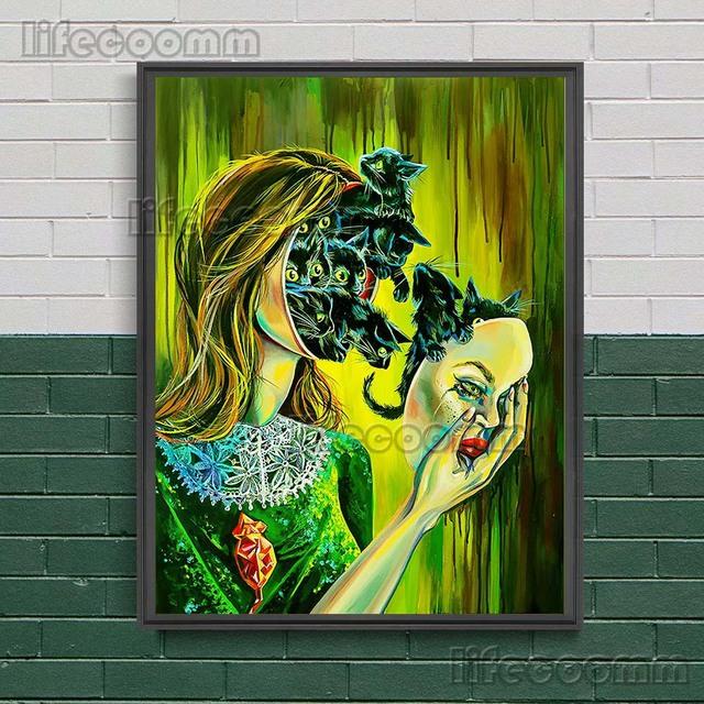 Готическое Созвездие Ведьмы Сюрреалистическое Искусство Принт Череп Декор Стены Искусства Холст Живопись Домашний Декор Жуткий Де Викка Плакат Принт Без Рамки