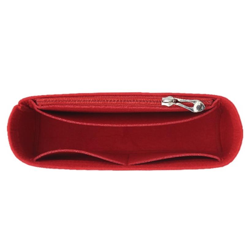 Luxury Bag Insert Felt Purse Organizer Size Inner Liner Bag With Side Zipper Portable Shaper Divider For Crossbody Shoulder Bag