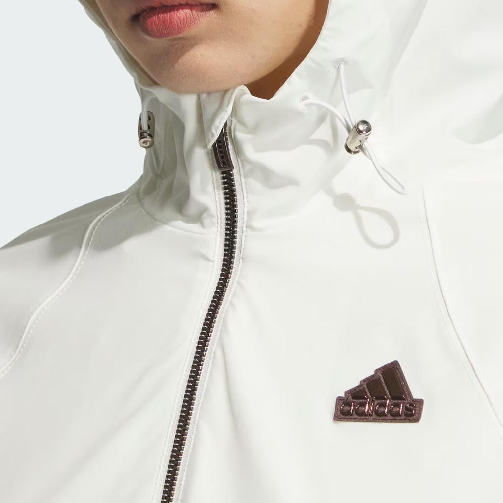 Adidas Tech Woven Outdoor Casual Sports Zip Hoodie Jacket Women Jackets Han-Jade-White JJ1127