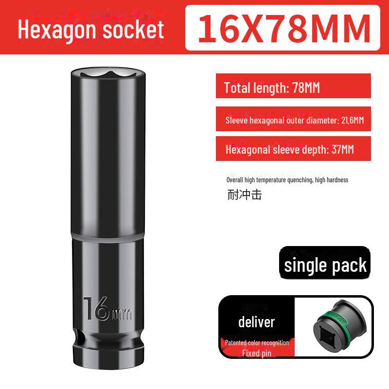 Green Forest 1/2 Electric Wrench Extended 12.5mm Hex Socket for Woodworking