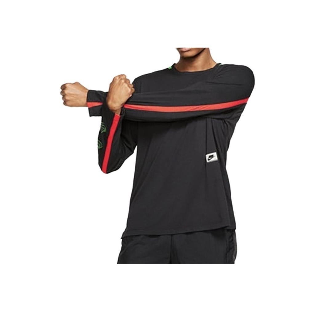 Nike Футболка с логотипом и длинным рукавом, черная, с круглым вырезом, мужская, BV4539-010