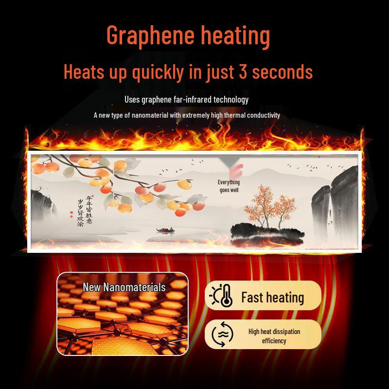 Графеновый Углеродный Кристаллический Настенный Электрический Обогреватель: Энергосберегающий радиатор в стиле фрески