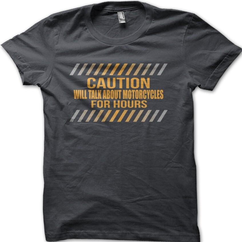 BIKER Caution will talk MOTORCYCLES for hours Farther's Day DAD t-shirt 09059