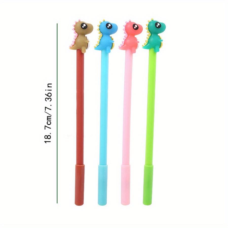 10pcs 0.5mm Creative Stationery Dinosaur Silicone Head Gel Pen Cute Cartoon Learning Office Water-based Signature Pen