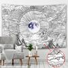 Black and White Sun Moon Bohemian Tapestry Psychedelic Yin Yang Wall Art Tree of Life Tapestry