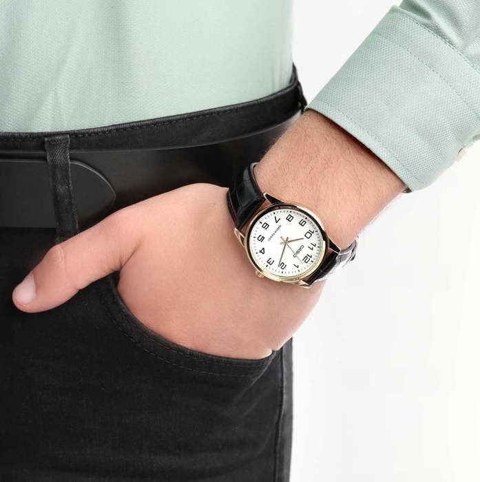 Часы - Casio - MTP-V001GL-7B - Кожа - 42 мм - Аналоговые