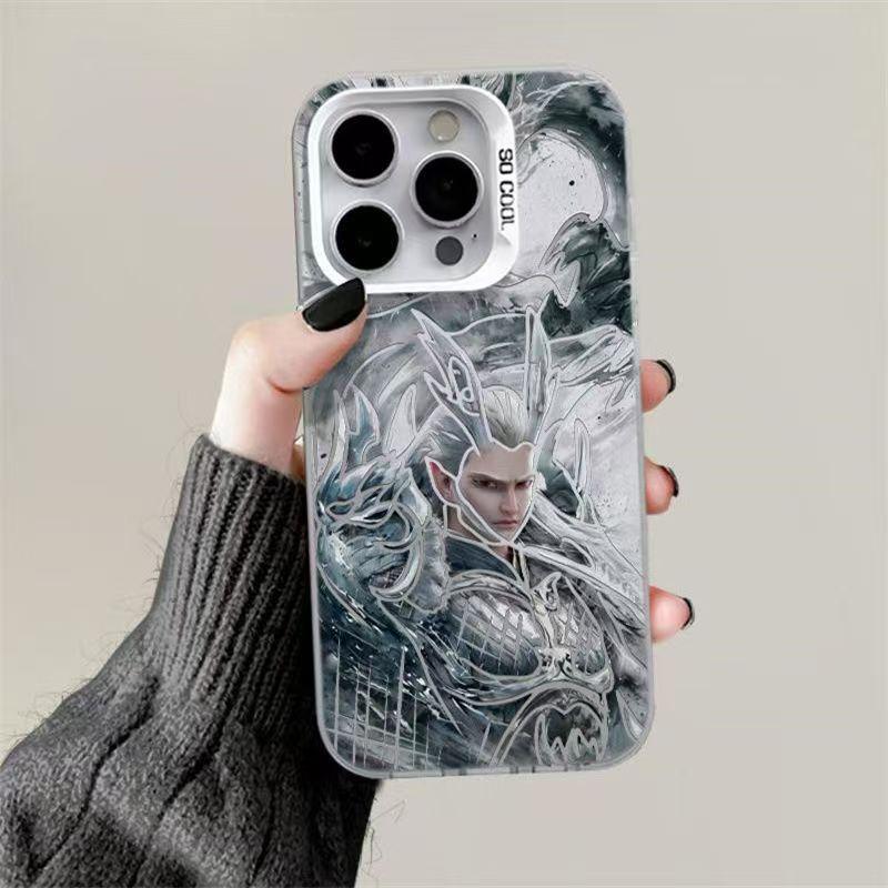 Чехол для телефона 3D Nezha Anime для iPhone 15/14/13 Pro Max XR с изображением китайской мифологии, противоударный, устойчивый к царапинам матовый чехол