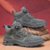 Autumn 2025 New Fashionable Workwear Boots Outdoor Trend Hiking Shoes Men's Thick Soled Gray Casual Shoes Men's Flat Boots