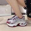 Women's Sports Shoes 2025 New Thick-soled Breathable Thin Mesh Lace-up Casual Shoes High-heeled Thick-soled Shoes