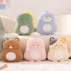 Yiju's New Product Dundun Animal Pillow Cute Dinosaur Round Penguin Cushion Pink Rabbit Toy