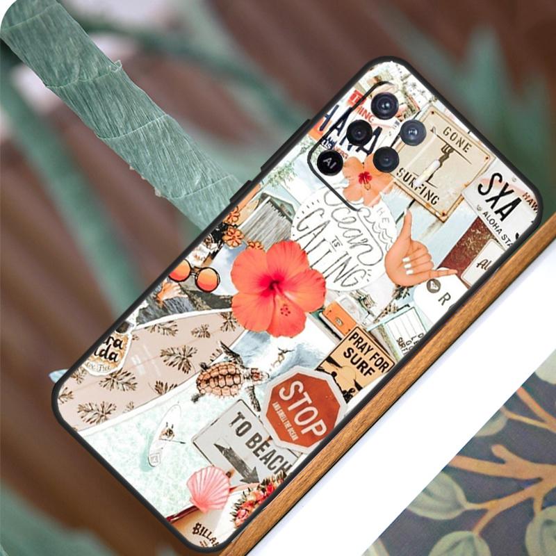 Летний пляжный коллаж для OPPO A52 A72 A92 A98 A78 A58 A5 A9 A15 A17 A77 A53S A57S A94 A74 A54 A16 A76 A96 Чехол