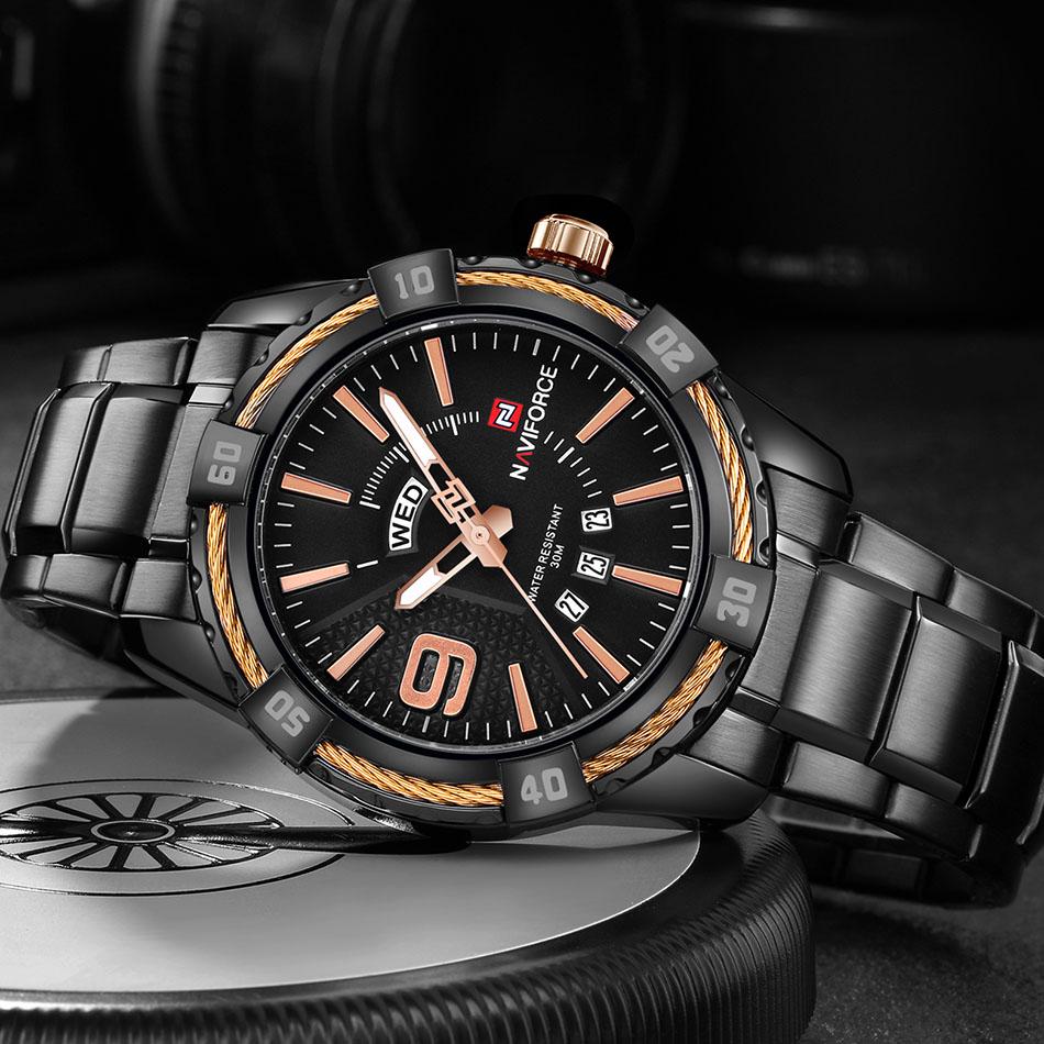 Мужские кварцевые часы из нержавеющей стали