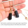 Gold Silver Color Dipped Black Tourmaline Pendant Necklace Raw Stone Point Pendant Colar