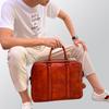 Мужская сумка-портфель через плечо из натуральной кожи, 15 дюймов, для ноутбука