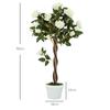 Set of Two Faux Rose Trees - White