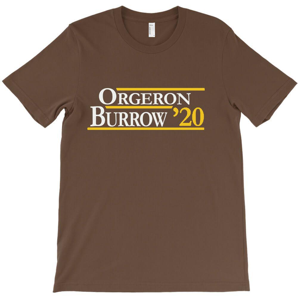 Orgeron And Burrow In For Dark T Shirt Cheap Hombre Short Sleeve Crew Neck