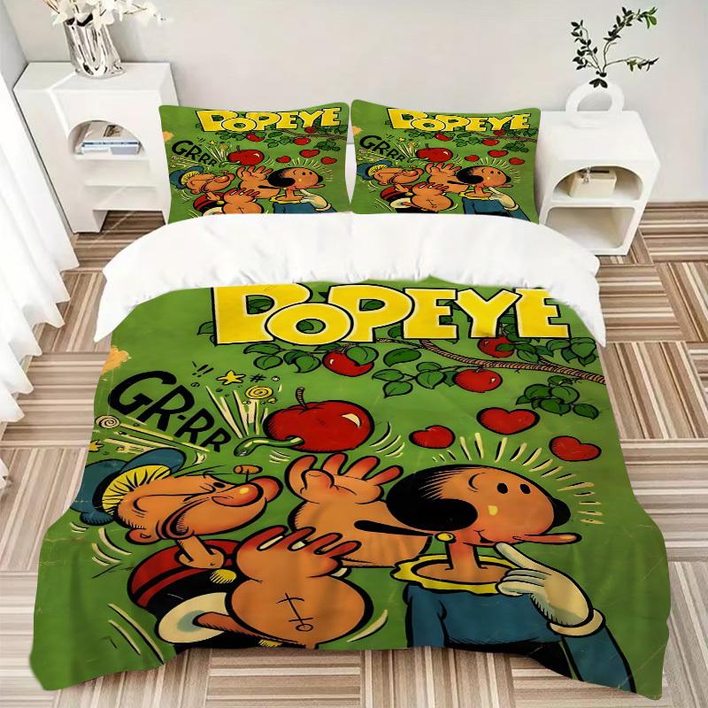 3pcs Popeye Cover Set, 1 Cover + 2 Pillowcases (No Insert), Bedding for All Seasons, Bedding,Bedroom Decor yy250922039