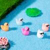 100Pcs Mini Sunglasses Duck Figurine Luminous Miniature Cartoon Duck Ornament DIY Microlandscape Fairy Garden Animal Resin Statue Decoration